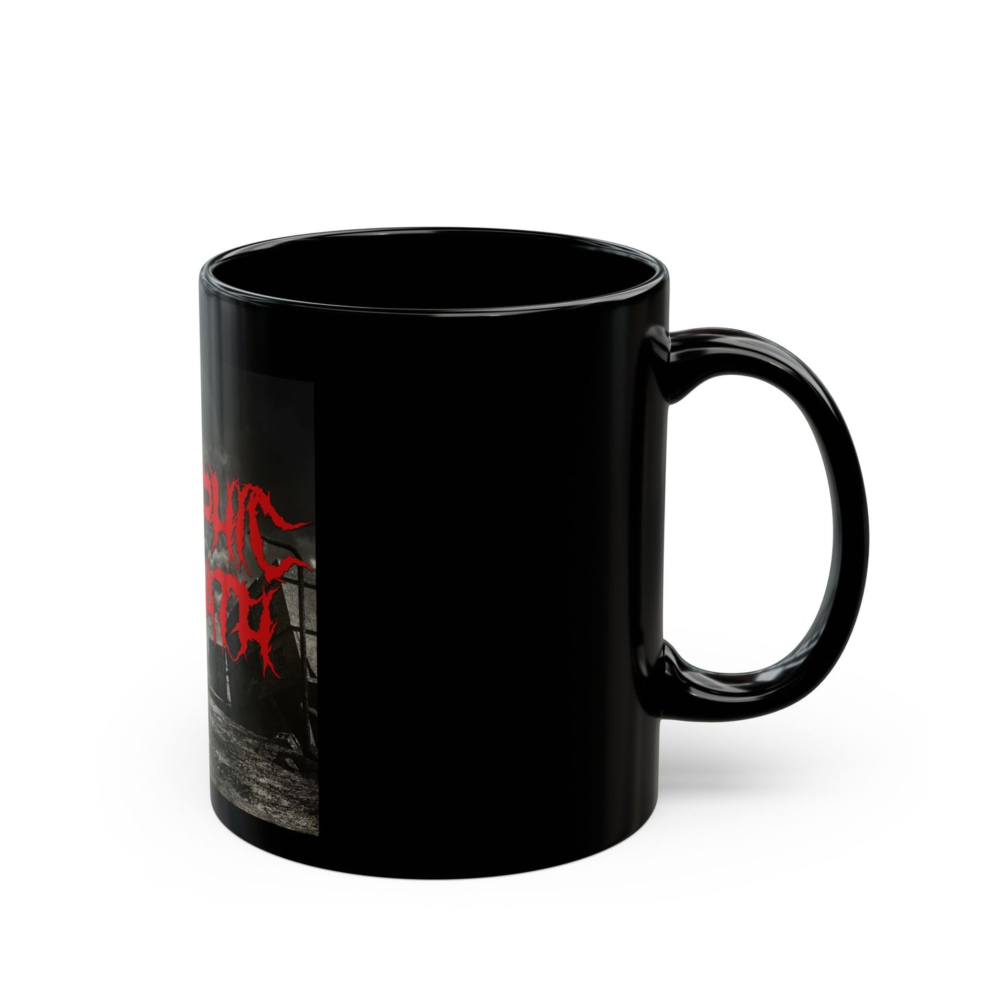 Seraphic Wrath Black Mug - 11oz/15oz | Edgy Gothic Coffee Cup for Metal Fans