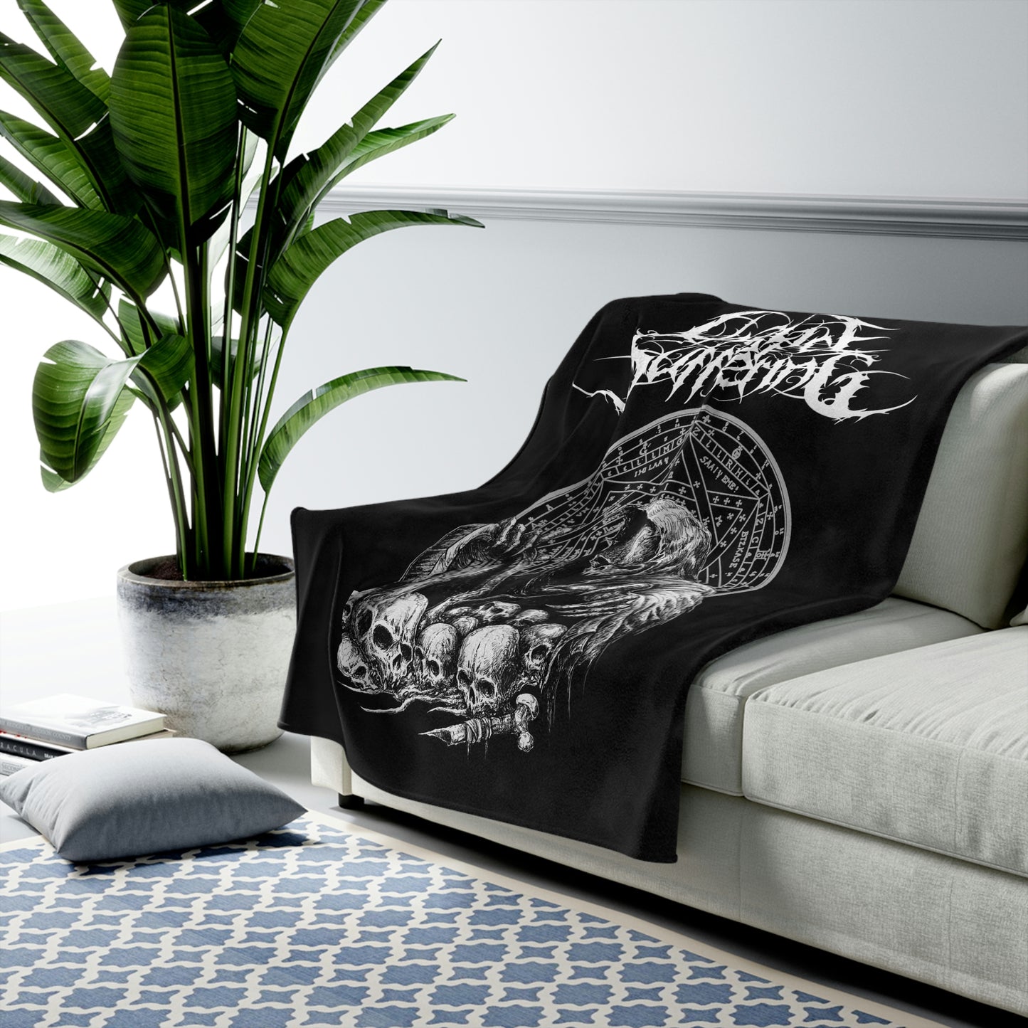 Chalice of Suffering - Velveteen Plush Blanket (Black)