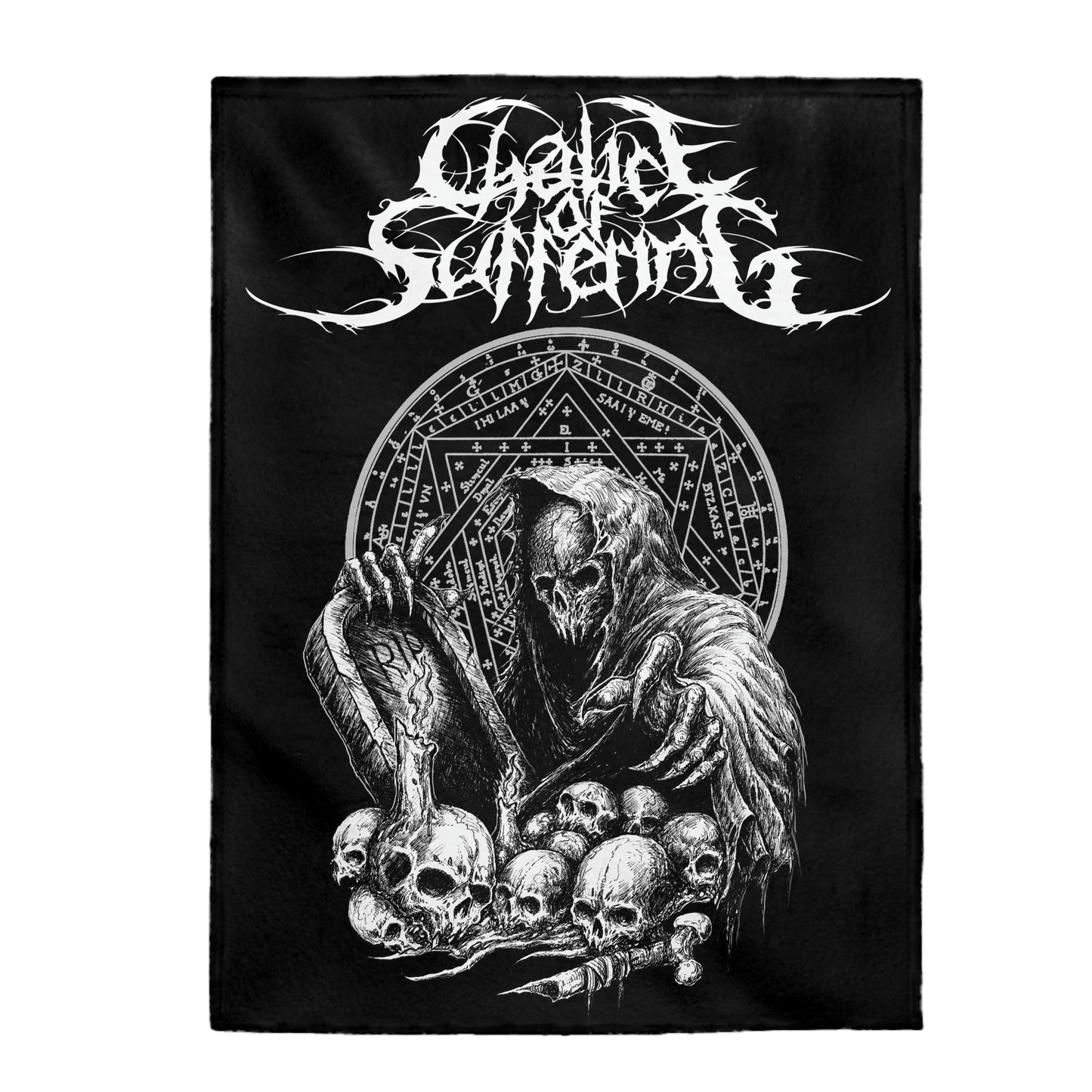 Chalice of Suffering - Velveteen Plush Blanket (Black)