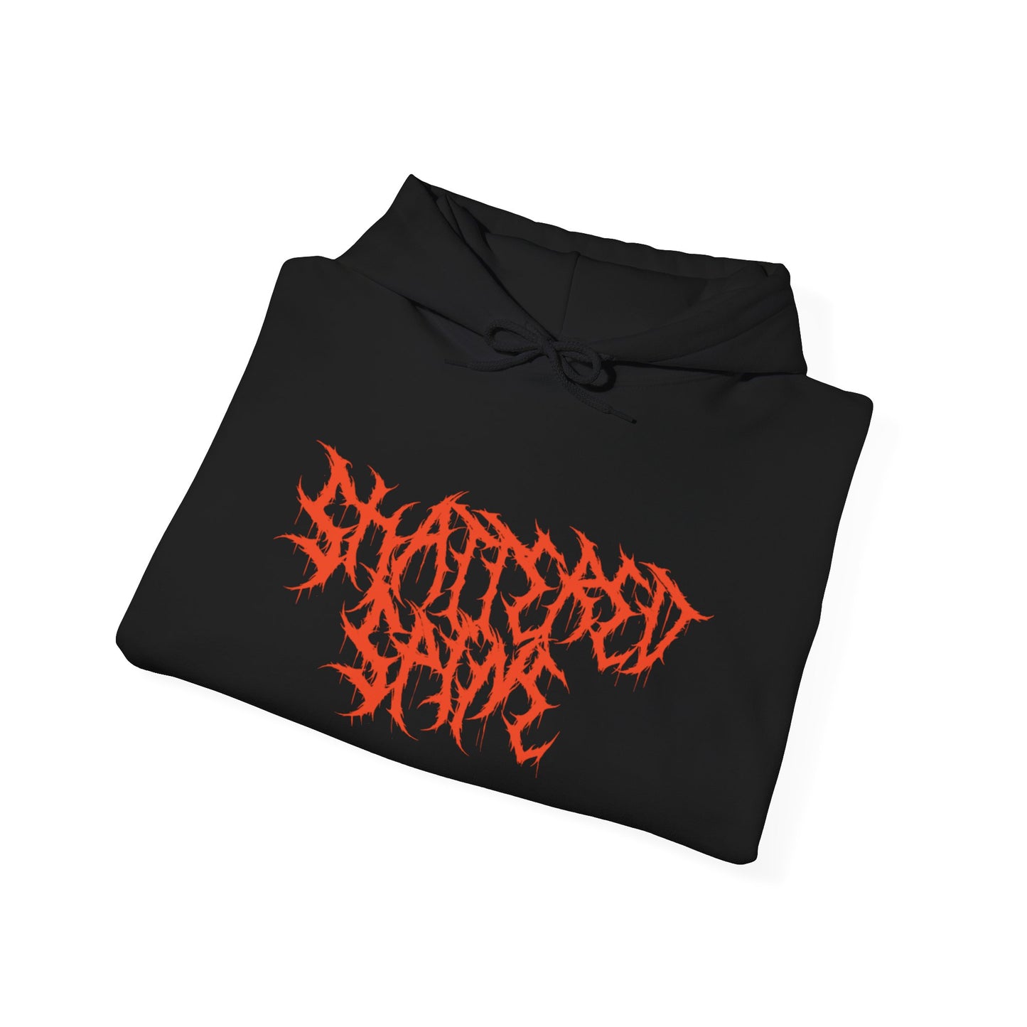 Shattered Spine Hoodie — Graphic Band Logo Sweatshirt