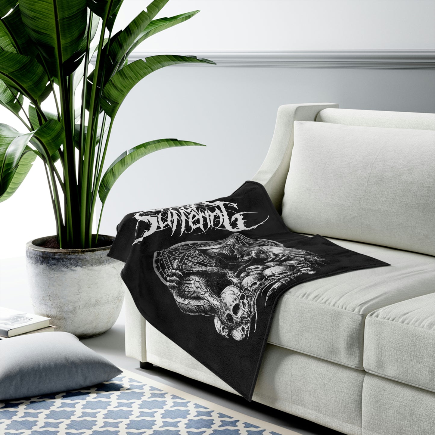 Chalice of Suffering - Velveteen Plush Blanket (Black)