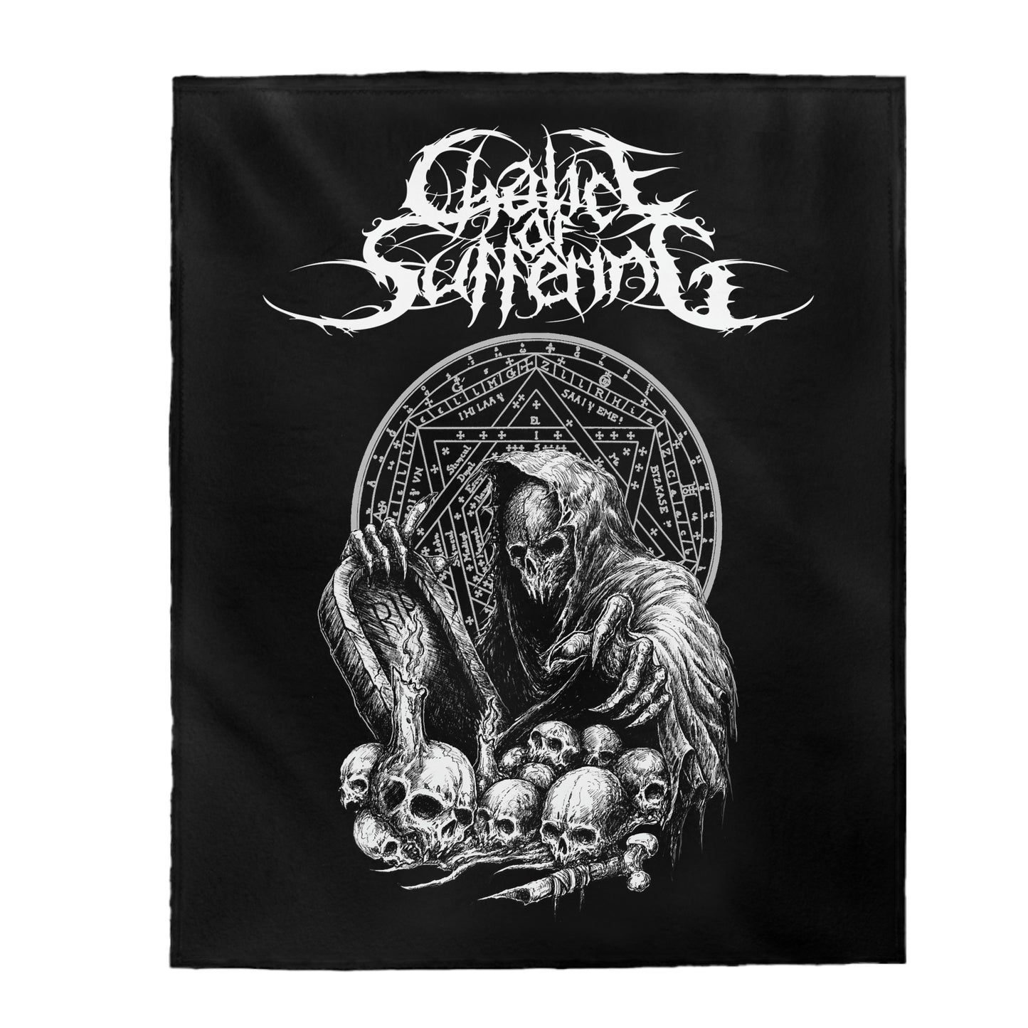 Chalice of Suffering - Velveteen Plush Blanket (Black)